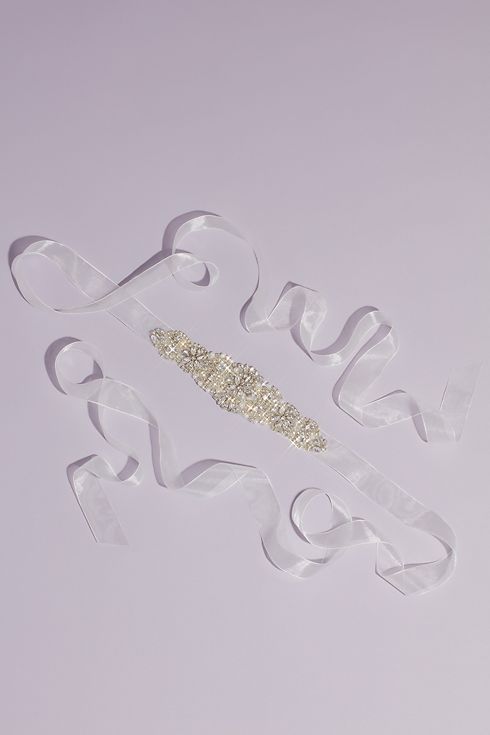 Crystal Burst Sash with Pave and Pearl Accents Image 1