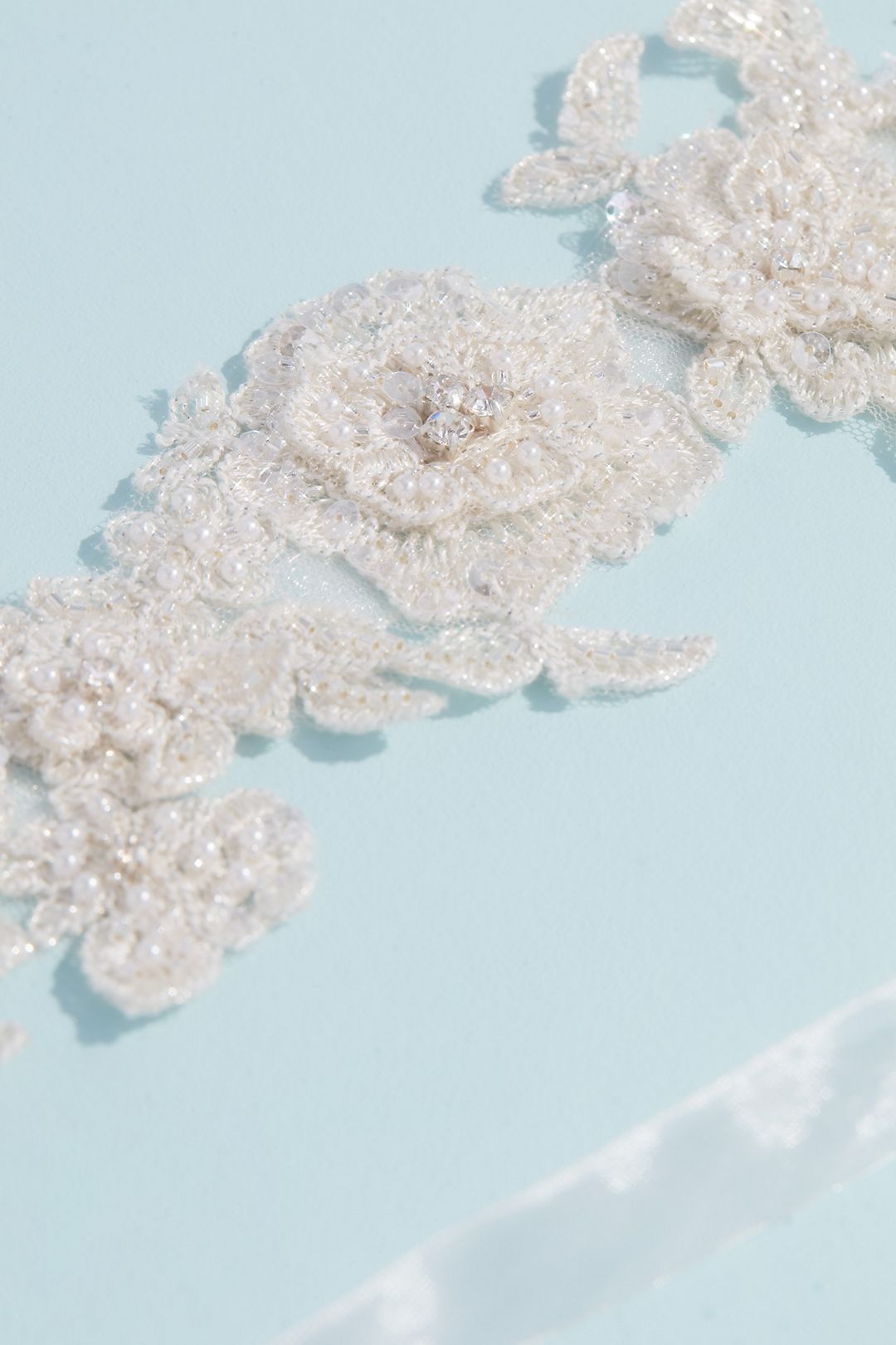 Beaded Lace Floral Sash Image 3