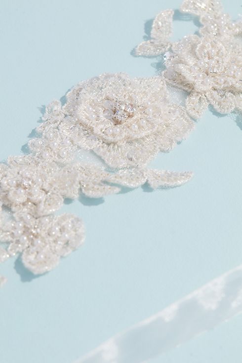 Beaded Lace Floral Sash Image 3