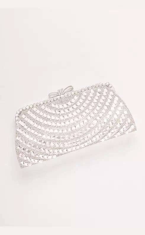 Allover Crystal Bow-Top Clutch Image 1