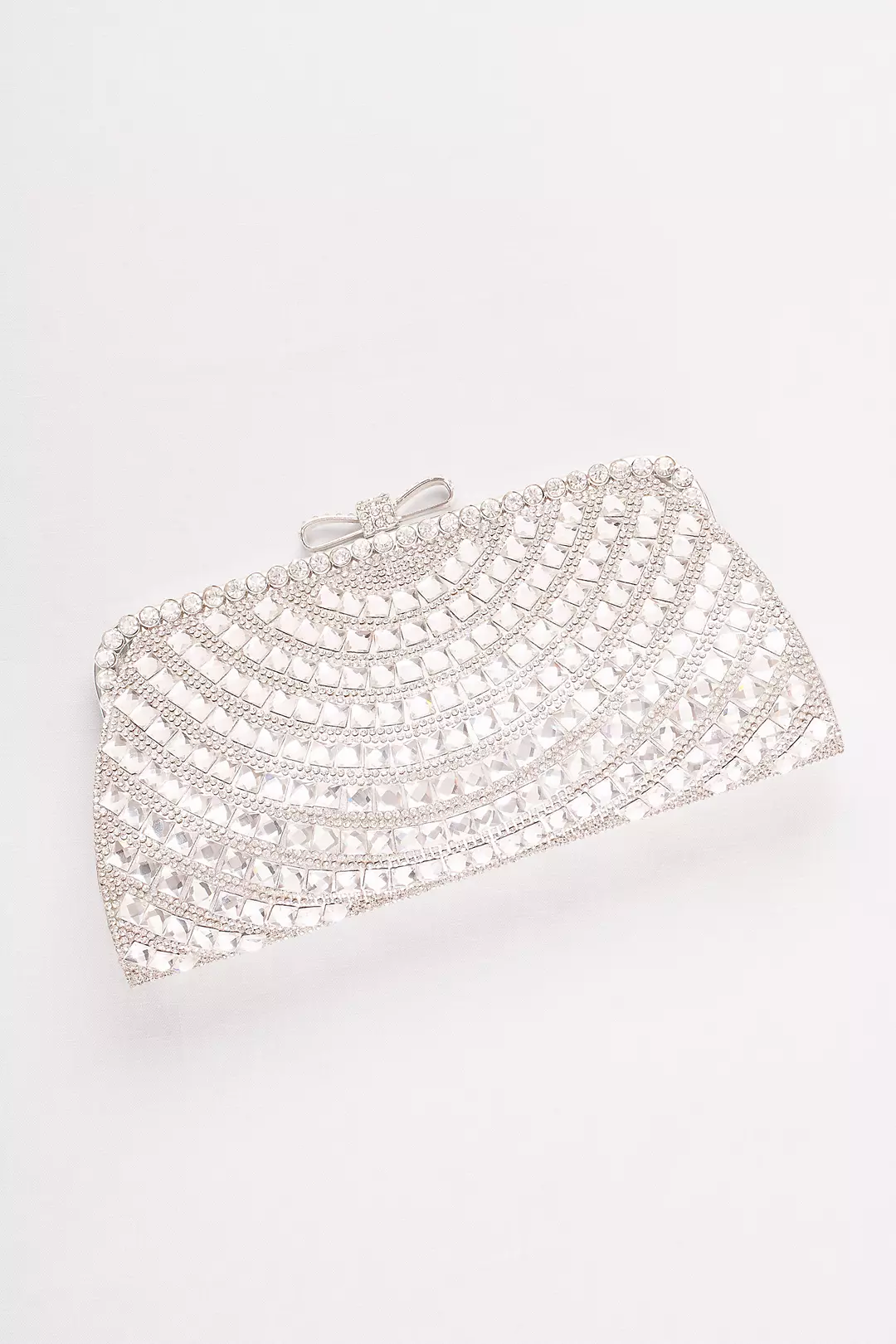 Allover Crystal Bow-Top Clutch Image