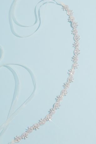 Scalloped Crystal Sash with Marquise Bursts
