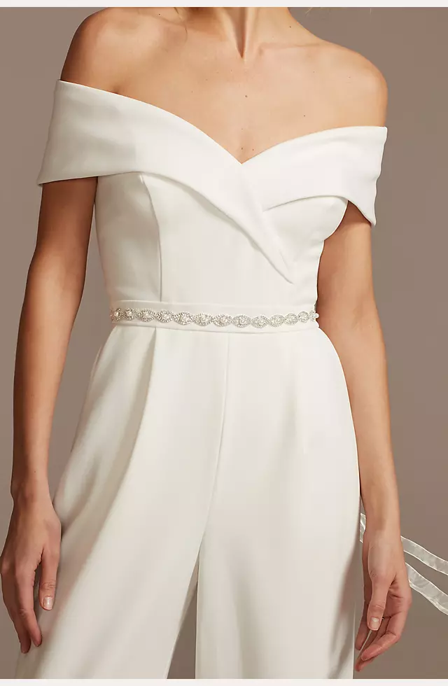 TDY Alethia Dress Accessories Crystal Brooch Pearl Rhinestone Diamante  Wedding Pin for Infinity Wrap Bridesmaid dress
