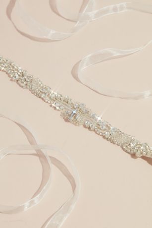 Clustered Crystals Shimmering Sash | David's Bridal
