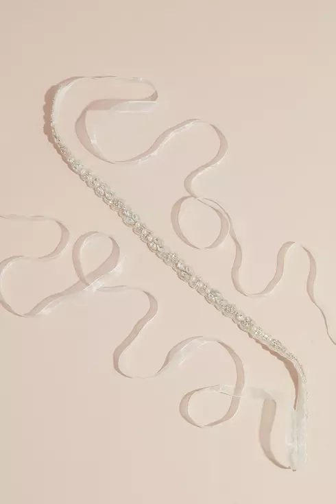 Slim Crystal Cluster Sash with Ribbon Image 1