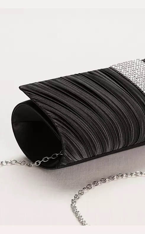 Pleated Clutch with Crystal Center  Image 3
