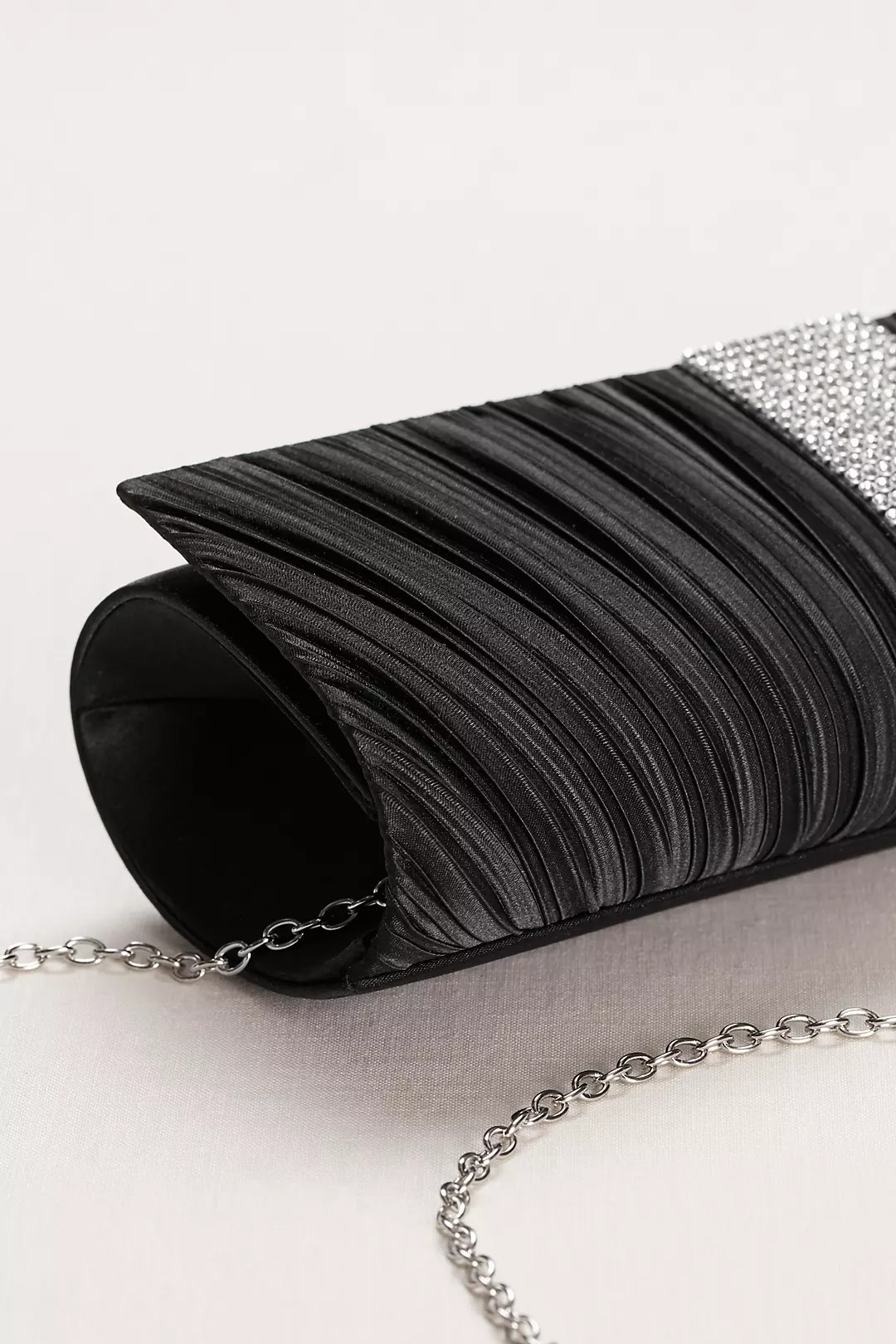 Pleated Clutch with Crystal Center  Image 3