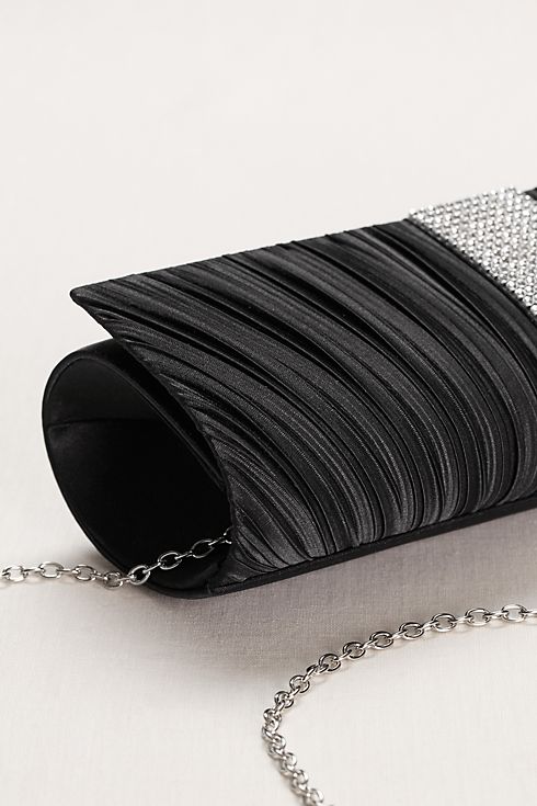 Pleated Clutch with Crystal Center  Image 4