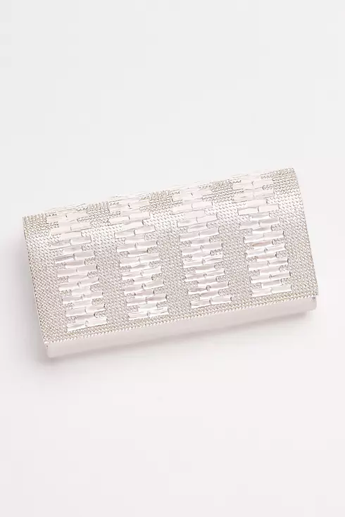 Shimmer Fabric Clutch with Crystal-Encrusted Flap Image 1
