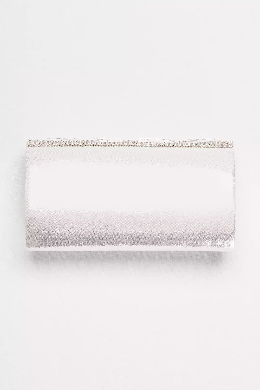 Shimmer Fabric Clutch with Crystal-Encrusted Flap Image 2