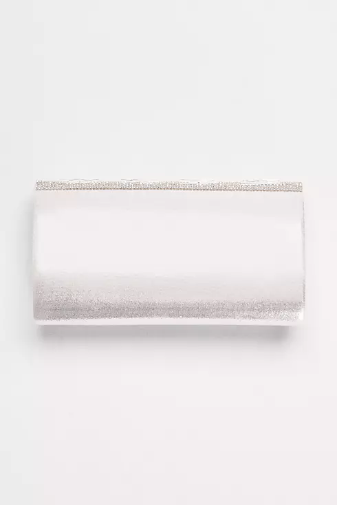 Shimmer Fabric Clutch with Crystal-Encrusted Flap Image 2
