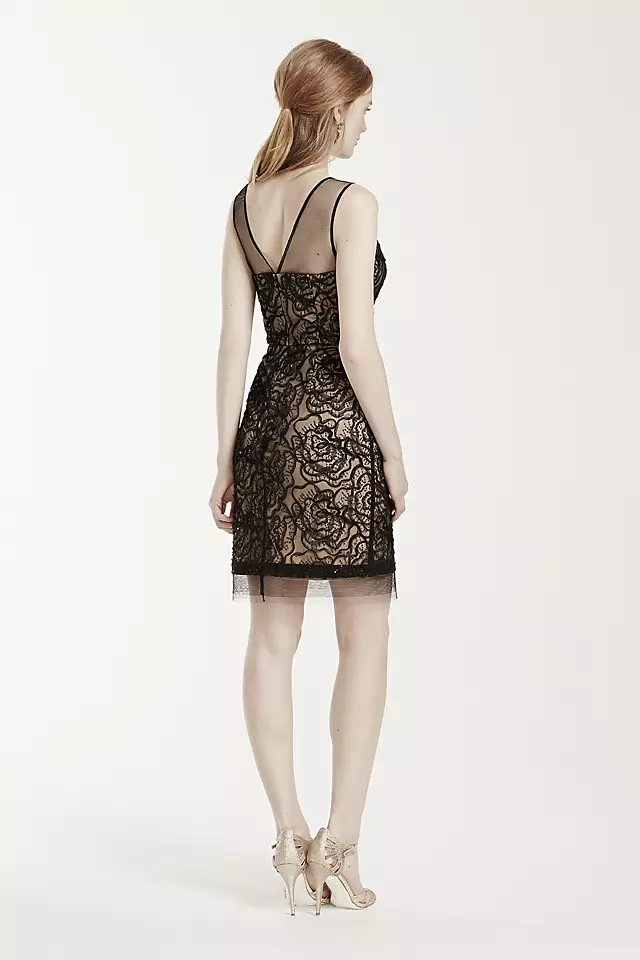 Sleeveless Sequin Dress with Illusion Neckline Image 2