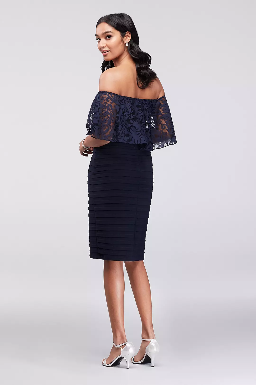 Short Tiered Off-the-Shoulder Body Con Dress  Image 2