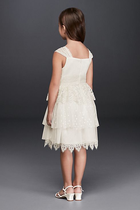 Lace Flower Girl Dress with Rosette Detail Image 2