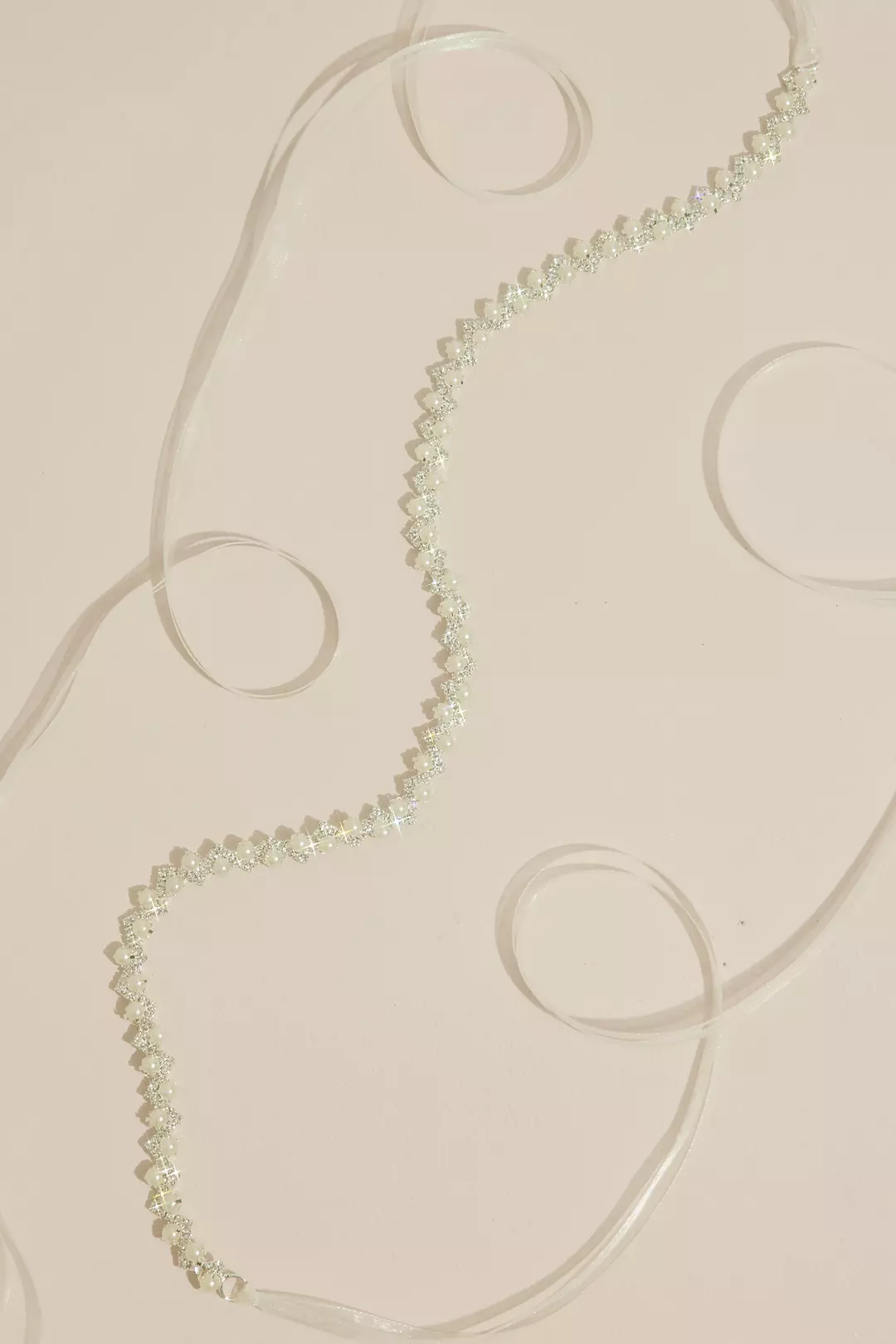 Thin Crystal Sash with Organza Ribbon Image