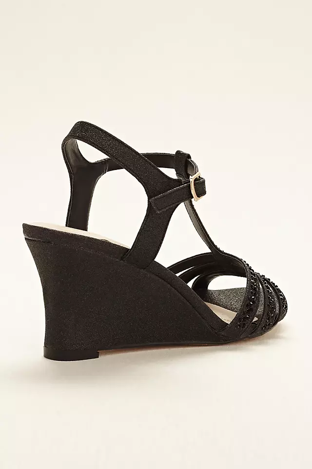T-Strap Wedge Sandal with Crystal Embellishments Image 3