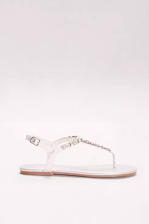 Pearl and Crystal T-Strap Sandals  Image 3