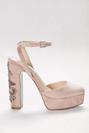 platform velvet heels