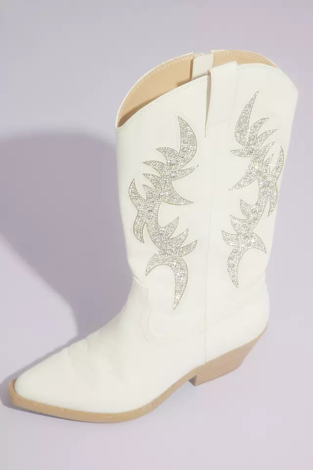 Crystal Embellished Western Boots Image
