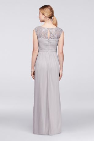 david's bridal long illusion mesh