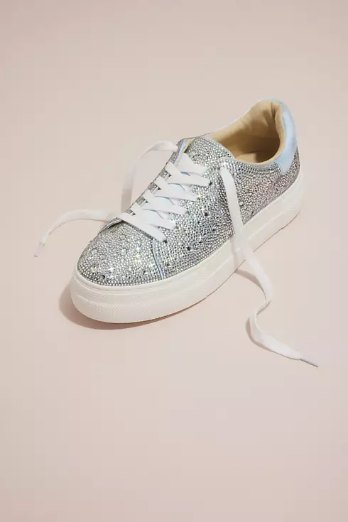 Sparkly Crystal Platform Sneakers Image 1