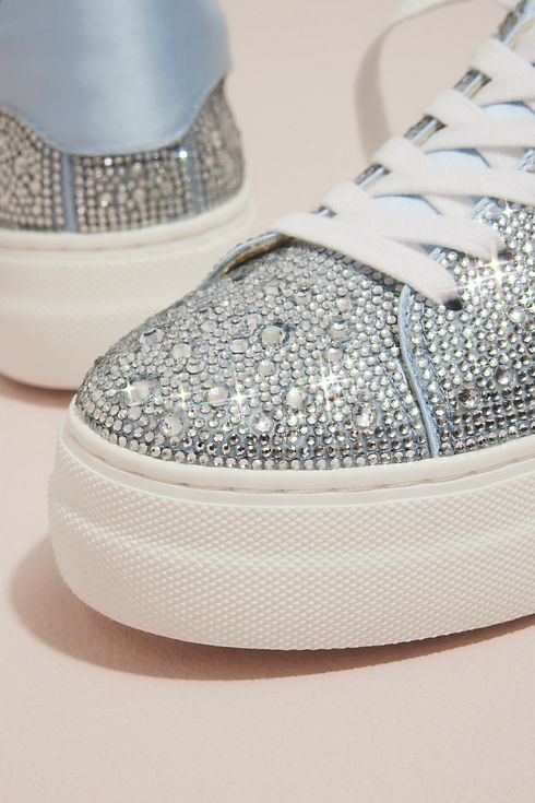 Sparkly Crystal Platform Sneakers | David's Bridal