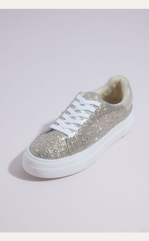 Sparkly Crystal Platform Sneakers | David's Bridal