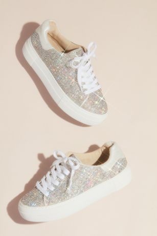 Sparkly Crystal Platform Sneakers