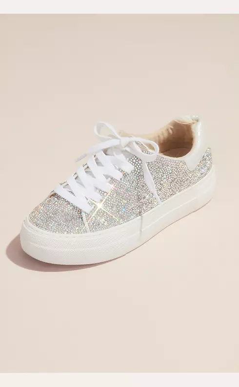 Sparkly Crystal Platform Sneakers