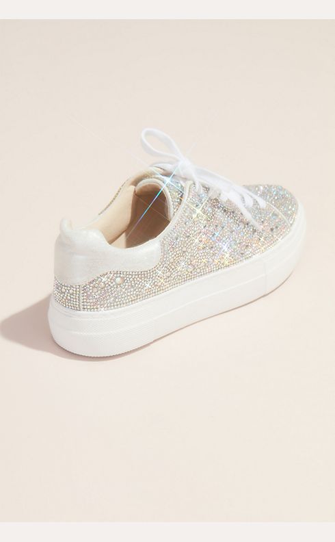 Flower Girl Sparkly Crystal Platform Sneaker