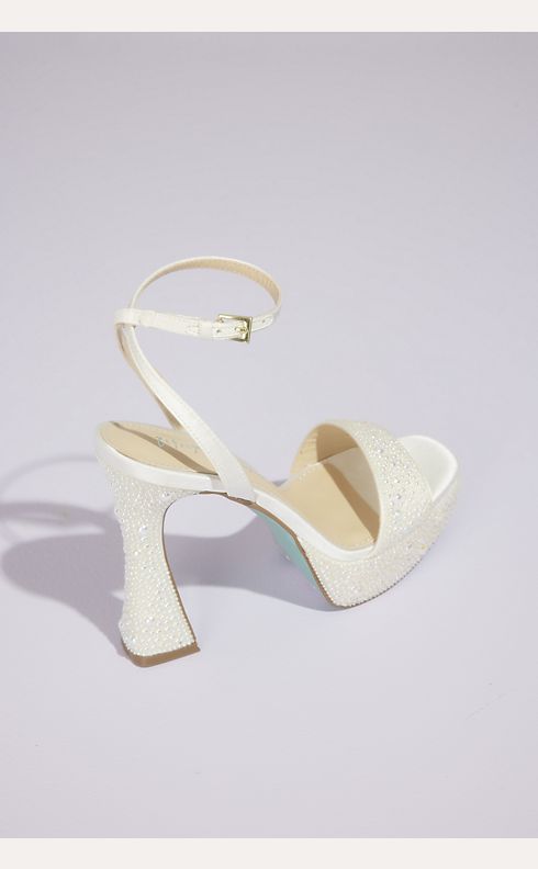 Crystal Embellished Flared Platform Sandals | David's Bridal