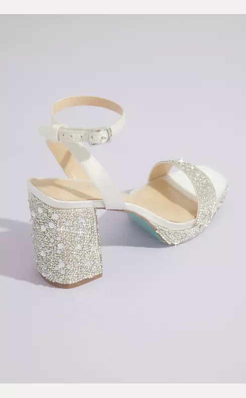 Crystal Embellished Block Heel Platform Sandals Image 2