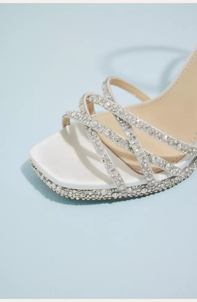Strappy Crystal Micro-Platform Stiletto Heels | David's Bridal