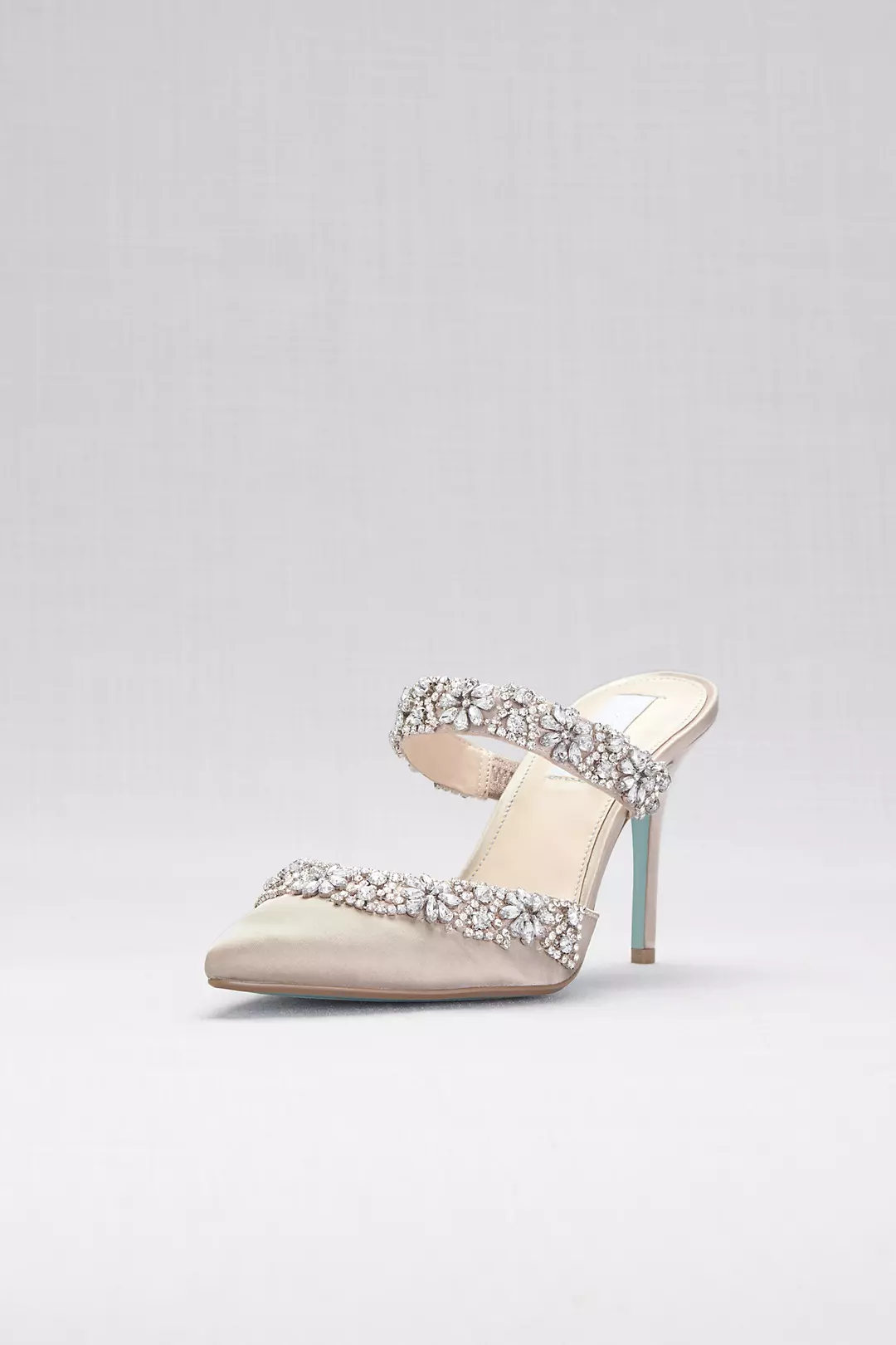 Crystal Embellished Pointed Toe Mules | David's Bridal Crystal Embellished Pointed Toe Mules | David's Bridal