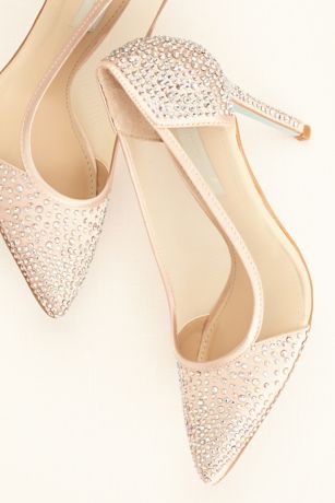 mesh and satin crystal pumps betsey johnson x db