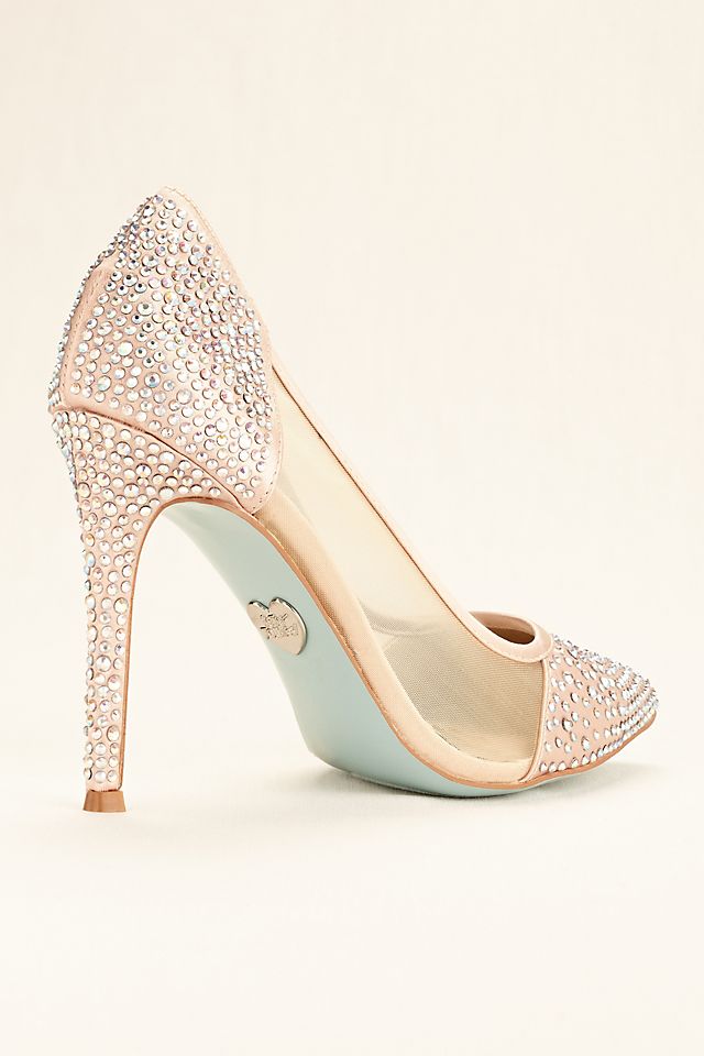 Blue by Betsey Johnson Mesh Crystal Studded Pumps Image 2