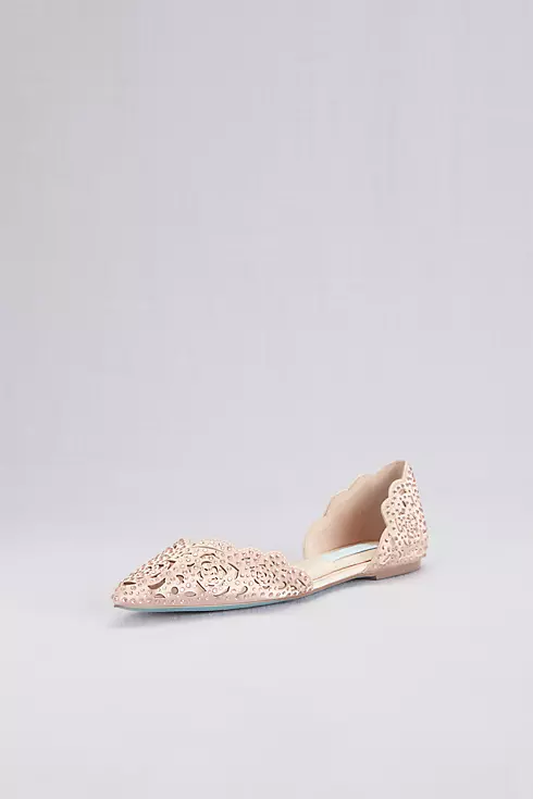 Embellished Floral Cutout d'Orsay Flats Image 1
