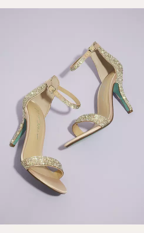 Jeweled Metallic Stiletto Sandals | David's Bridal