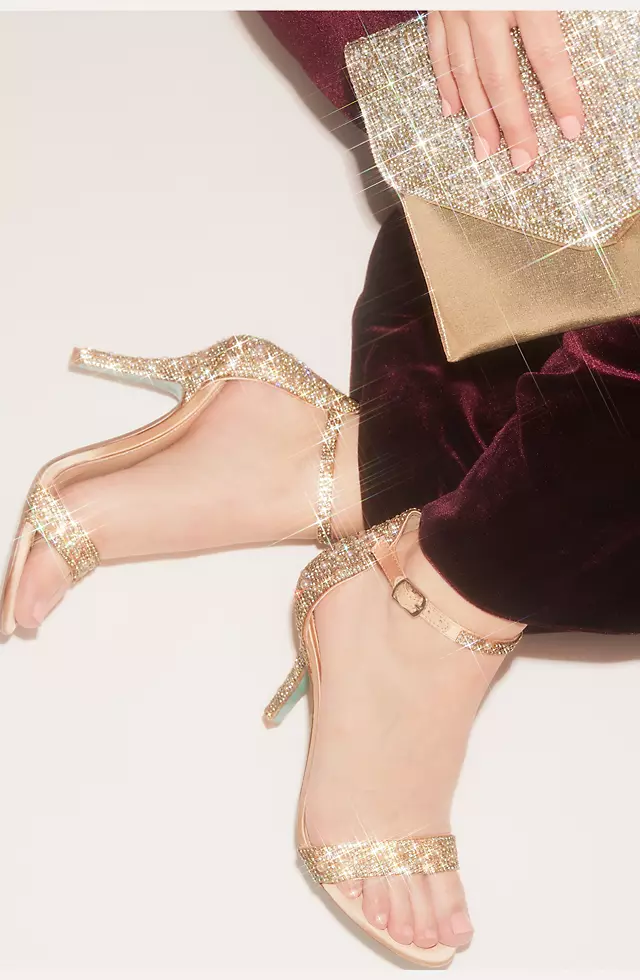 Jeweled Metallic Stiletto Sandals Image 7
