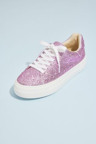 Betsey Johnson x DB Green;Pink Sneakers and Casual (Allover Crystal Platform Sneakers)