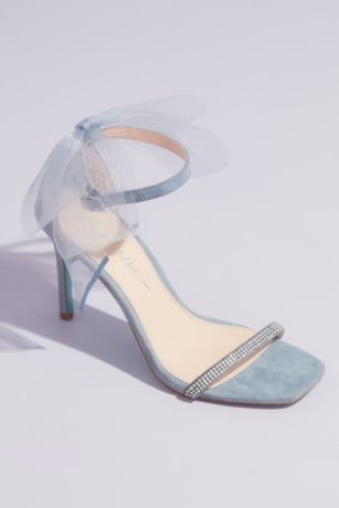 blue bridal wedges