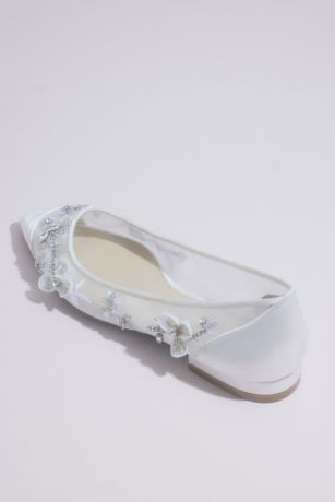BabyWalker floral-appliqué flat ballerinas - White