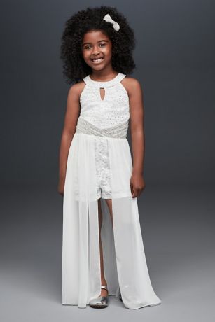 Girls store wedding jumpsuit