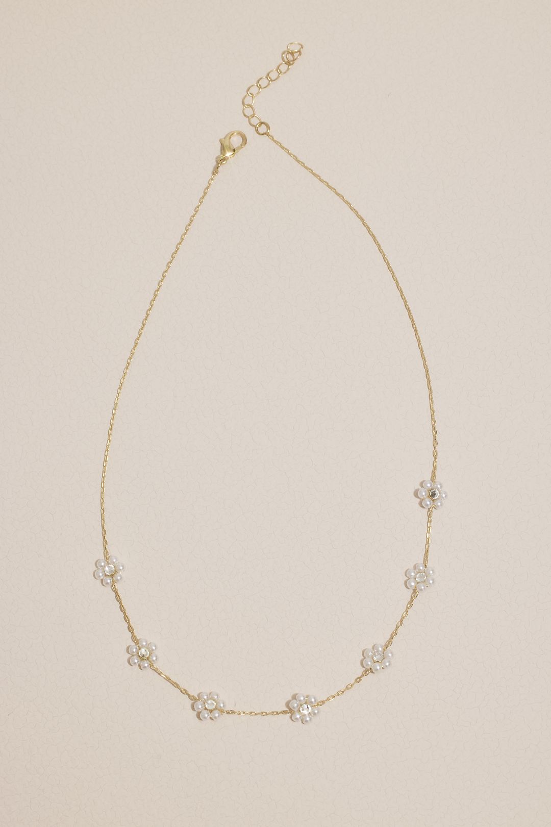 Tiny Pearl Flower Layered Necklace Image 3
