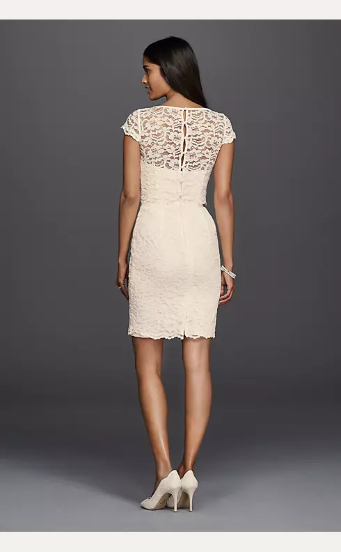 Lace Cap Sleeve Short Wedding Dress Image 4