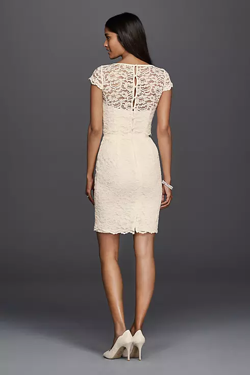 Lace Cap Sleeve Short Wedding Dress Image 4