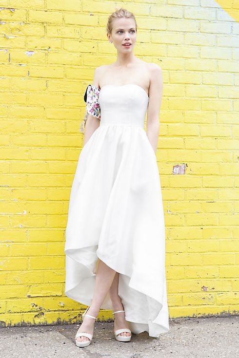 Mikado High-Low Wedding Dress Image 6