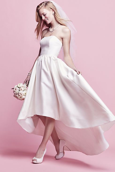 Mikado High-Low Wedding Dress Image 5