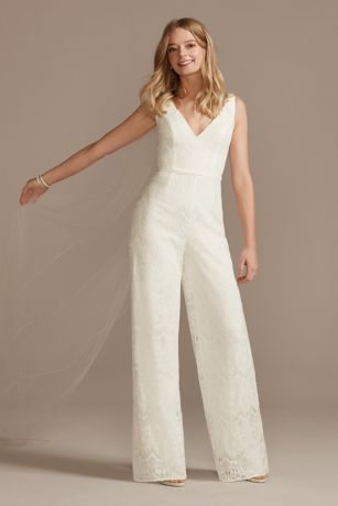 David's bridal sale white jumpsuit