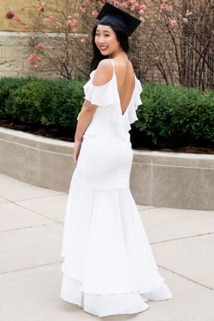 Asymmetrical Chiffon Wedding Dress